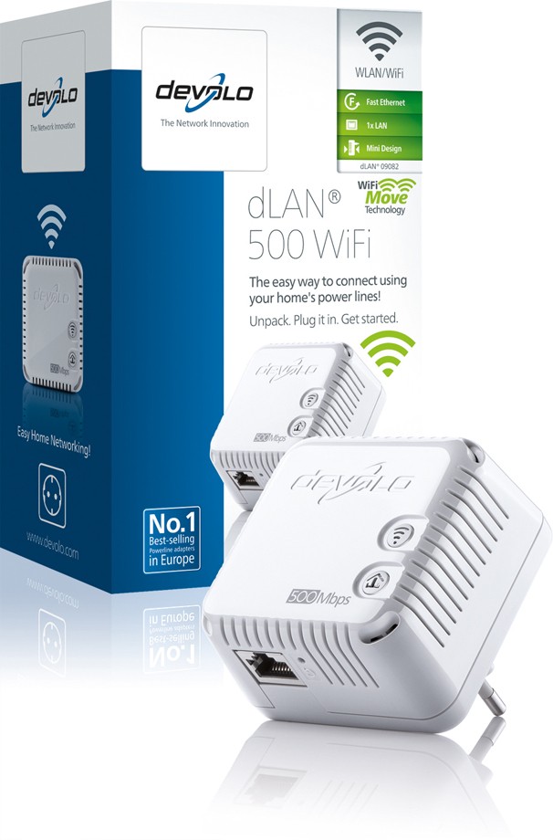 DEVOLO Powerline dLAN 500 WiFi Single Adapter 9082 DEVOLO Powerline dLAN 500 WiFi Single Adapter 9082